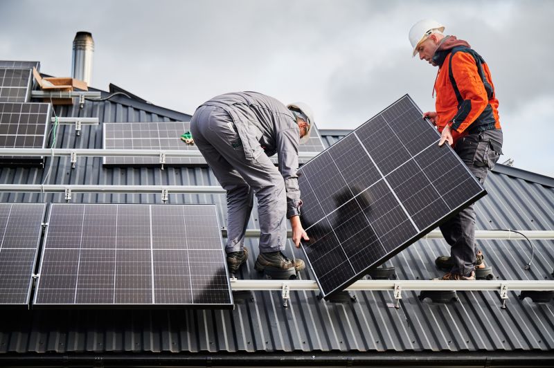 Roof-mounted Solar Panel Setup
